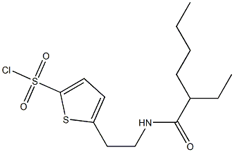 5-[2-(2-ethylhexanamido)ethyl]thiophene-2-sulfonyl chloride Struktur