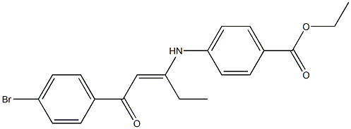 ethyl 4-{[3-(4-bromophenyl)-1-ethyl-3-oxo-1-propenyl]amino}benzoate Structure