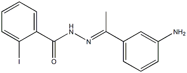 N'-[(E)-1-(3-aminophenyl)ethylidene]-2-iodobenzohydrazide Struktur