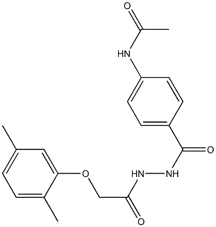 N-[4-({2-[2-(2,5-dimethylphenoxy)acetyl]hydrazino}carbonyl)phenyl]acetamide Struktur