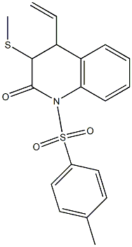 3,4-Dihydro-4-ethenyl-1-[(4-methylphenyl)sulfonyl]-3-(methylthio)quinolin-2(1H)-one Structure