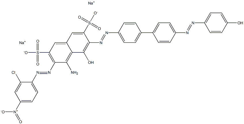 4-Amino-3-[(2-chloro-4-nitrophenyl)azo]-5-hydroxy-6-[[4'-[(4-hydroxyphenyl)azo]-1,1'-biphenyl-4-yl]azo]naphthalene-2,7-disulfonic acid disodium salt Structure