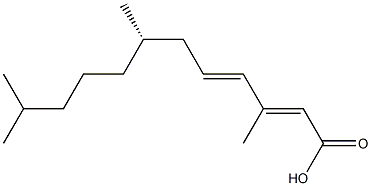 (2E,4E,7S)-3,7,11-Trimethyl-2,4-dodecadienoic acid Struktur