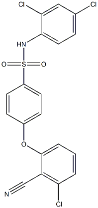 N1-(2,4-dichlorophenyl)-4-(3-chloro-2-cyanophenoxy)benzene-1-sulfonamide Struktur