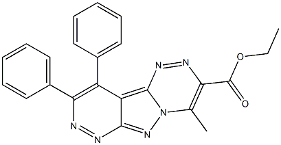 ethyl 4-methyl-9,10-diphenylpyridazino[3',4':3,4]pyrazolo[5,1-c][1,2,4]triazine-3-carboxylate Struktur