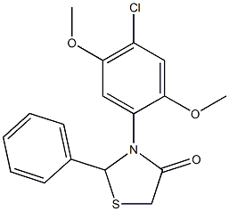 3-(4-chloro-2,5-dimethoxyphenyl)-2-phenyl-1,3-thiazolan-4-one