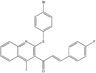 (E)-1-{2-[(4-bromophenyl)sulfanyl]-4-methyl-3-quinolinyl}-3-(4-fluorophenyl)-2-propen-1-one