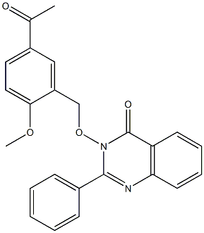 3-[(5-acetyl-2-methoxybenzyl)oxy]-2-phenyl-3,4-dihydroquinazolin-4-one Struktur