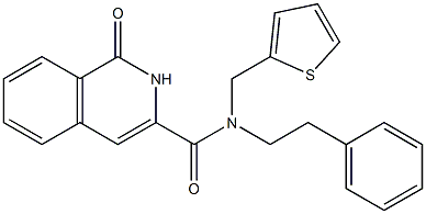 3-Isoquinolinecarboxamide,  1,2-dihydro-1-oxo-N-(2-phenylethyl)-N-(2-thienylmethyl)- Struktur
