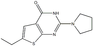 6-ethyl-2-(1-pyrrolidinyl)thieno[2,3-d]pyrimidin-4(3H)-one Struktur