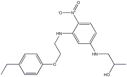 1-{3-{[2-(4-ethylphenoxy)ethyl]amino}-4-nitroanilino}-2-propanol Struktur