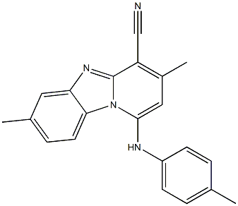 3,7-dimethyl-1-(4-toluidino)pyrido[1,2-a]benzimidazole-4-carbonitrile Structure