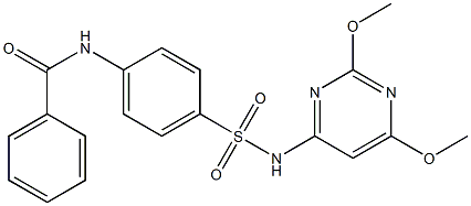 N-(4-{[(2,6-dimethoxy-4-pyrimidinyl)amino]sulfonyl}phenyl)benzamide Struktur