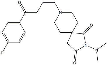 2-Dimethylamino-8-[3-(p-fluorobenzoyl)propyl]-2,8-diazaspiro[4.5]decane-1,3-dione Structure