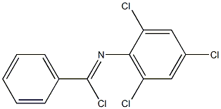 クロロ(フェニル)-N-(2,4,6-トリクロロフェニル)メタンイミン 化学構造式