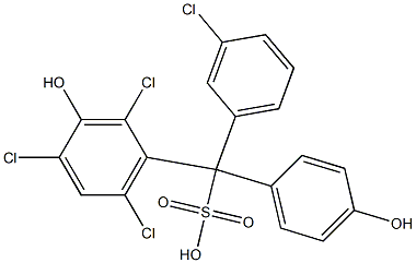 (3-Chlorophenyl)(2,4,6-trichloro-3-hydroxyphenyl)(4-hydroxyphenyl)methanesulfonic acid Structure