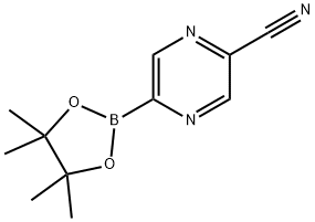 5-(4,4,5,5-tetramethyl-1,3,2-dioxaborolan-2-yl)pyrazine-2-carbonitrile Struktur