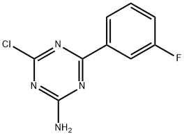 2-Amino-4-chloro-6-(3-fluorophenyl)-1,3,5-triazine Struktur