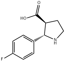 (2S,3S)-2-(4-fluorophenyl)pyrrolidine-3-carboxylic acid Structure