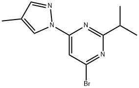 4-Bromo-2-(iso-propyl)-6-(1H-4-methylpyrozol-1-yl)pyrimidine|4-Bromo-2-(iso-propyl)-6-(1H-4-methylpyrozol-1-yl)pyrimidine