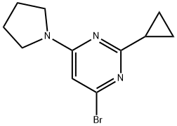 4-Bromo-2-cyclopropyl-6-(pyrrolidino)pyrimidine|