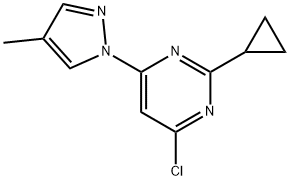 4-Chloro-2-cyclopropyl-6-(4-methyl-1H-pyrazol-1-yl)pyrimidine|