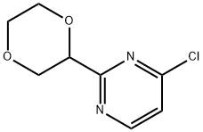4-chloro-2-(1,4-dioxan-2-yl)pyrimidine Struktur