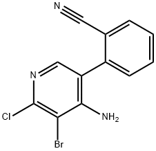 4-Amino-2-chloro-3-bromo-5-(2-cyanophenyl)pyridine Struktur