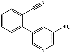 2-(3-AMINOPYRIDIN-5-YL)BENZONITRILE Structure