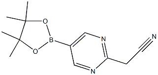 2-(5-(4,4,5,5-tetramethyl-1,3,2-dioxaborolan-2-yl)pyrimidin-2-yl)acetonitrile Struktur