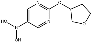 2-(Tetrahydro-furan-3-yloxy)pyrimidine-5-boronic acid Struktur