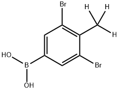 3,5-Dibromo-4-methylphenylboronic acid Struktur