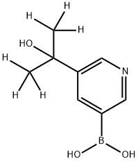 (5-(2-hydroxypropan-2-yl-1,1,1,3,3,3-d6)pyridin-3-yl)boronic acid Struktur