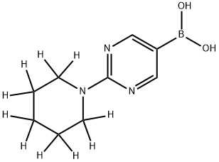 (2-(piperidin-1-yl-d10)pyrimidin-5-yl)boronic acid Struktur