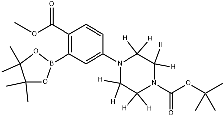 tert-butyl 4-(4-(methoxycarbonyl)-3-(4,4,5,5-tetramethyl-1,3,2-dioxaborolan-2-yl)phenyl)piperazine-1-carboxylate-2,2,3,3,5,5,6,6-d8 Struktur