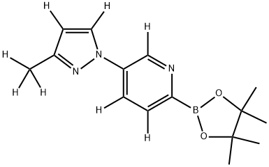 5-(3-(methyl-d3)-1H-pyrazol-1-yl-4,5-d2)-2-(4,4,5,5-tetramethyl-1,3,2-dioxaborolan-2-yl)pyridine-3,4,6-d3 Struktur