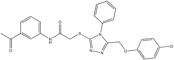 N-(3-acetylphenyl)-2-({5-[(4-chlorophenoxy)methyl]-4-phenyl-4H-1,2,4-triazol-3-yl}sulfanyl)acetamide Struktur