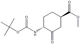 methyl trans-4-{[(tert-butoxy)carbonyl]amino}-3-oxocyclohexane-1-carboxylate Struktur