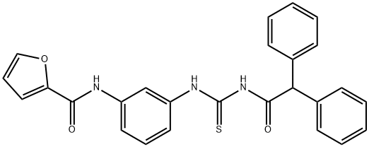 N-[3-({[(diphenylacetyl)amino]carbothioyl}amino)phenyl]-2-furamide Struktur