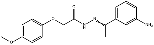 N'-[(E)-1-(3-aminophenyl)ethylidene]-2-(4-methoxyphenoxy)acetohydrazide Structure