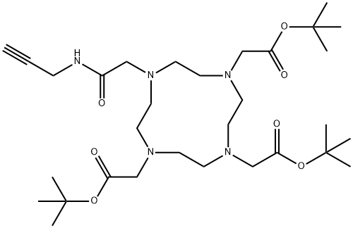 1,4,7,10-Tetraazacyclododecane-1,4,7-triacetic acid, 10-[2-oxo-2-(2-propyn-1-ylamino)ethyl]-, 1,4,7-tris(1,1-dimethylethyl) ester Struktur