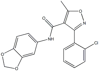 N4-(1,3-benzodioxol-5-yl)-3-(2-chlorophenyl)-5-methylisoxazole-4-carboxamide Struktur