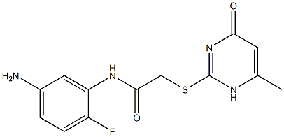 N-(5-amino-2-fluorophenyl)-2-[(6-methyl-4-oxo-1,4-dihydropyrimidin-2-yl)sulfanyl]acetamide Struktur