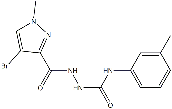 2-[(4-bromo-1-methyl-1H-pyrazol-3-yl)carbonyl]-N-(3-methylphenyl)hydrazinecarboxamide Structure