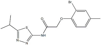 2-(2-bromo-4-methylphenoxy)-N-(5-isopropyl-1,3,4-thiadiazol-2-yl)acetamide Structure