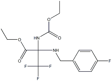 ethyl 2-[(ethoxycarbonyl)amino]-3,3,3-trifluoro-2-[(4-fluorobenzyl)amino]propanoate Struktur