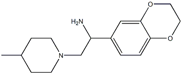 1-(2,3-dihydro-1,4-benzodioxin-6-yl)-2-(4-methylpiperidin-1-yl)ethanamine Structure