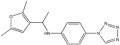 N-[1-(2,5-dimethylfuran-3-yl)ethyl]-4-(1H-1,2,3,4-tetrazol-1-yl)aniline Structure