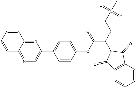 4-quinoxalin-2-ylphenyl 2-(1,3-dioxo-1,3-dihydro-2H-isoindol-2-yl)-4-(methylsulfonyl)butanoate Struktur
