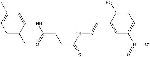 N-(2,5-dimethylphenyl)-4-{2-[(E)-(2-hydroxy-5-nitrophenyl)methylidene]hydrazino}-4-oxobutanamide Struktur